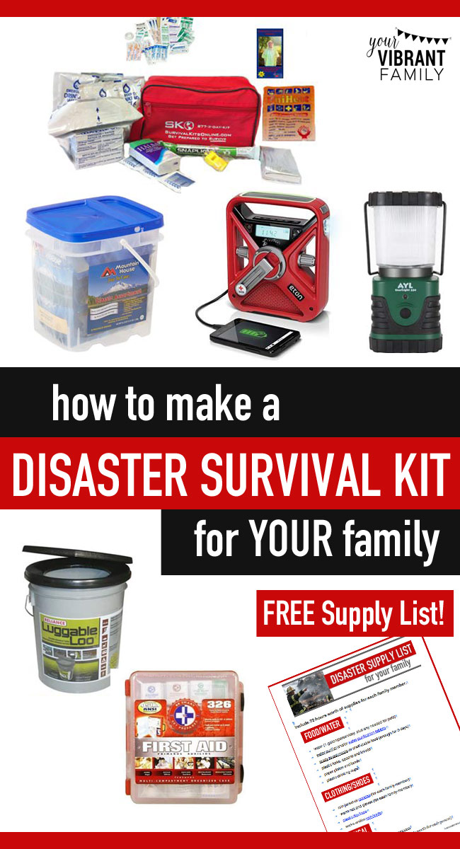 Natural disasters can happen anywhere! But when you build your own disaster preparedness kit, you'll be prepared, not scared! This post has everything you need--including a printable supply list--to put your kit together!
