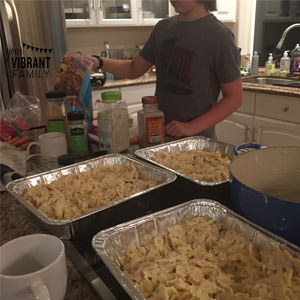 making food to feed the homeless for a random act of kindness