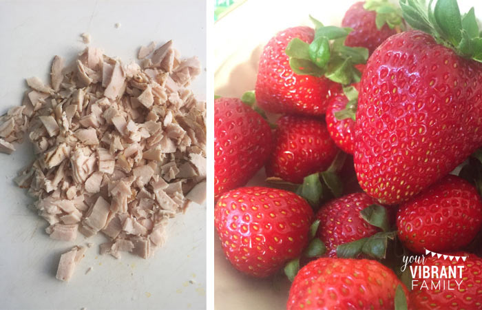Here's the perfect summer salad recipe: Strawberry Chicken Salad with cashews, lime and basil! Such a perfect combination of savory and sweet... and of course that incredible strawberry flavor! The pictures alone in this post will make your mouth water! Your family will love it!