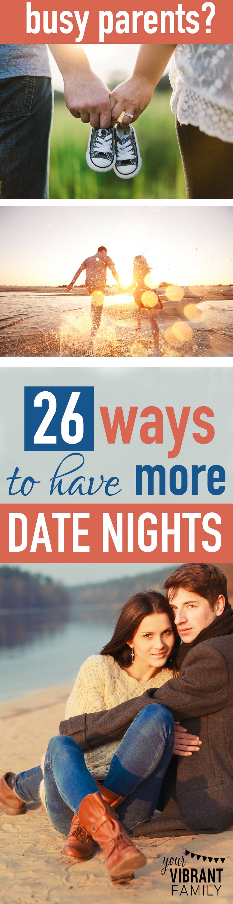 You know date nights can really strengthen your marriage. But how in the world do you make them happen? Discover the 6 most common reasons why couples don’t plan more date nights, and learn 26 amazingly creative ways to solve them! This post will give you the tools and ideas you need to REALISTICALLY add date nights as a regular part of your marriage! If you’ve been stumped about how to make date nights really happen, you’ve GOT to read this post!