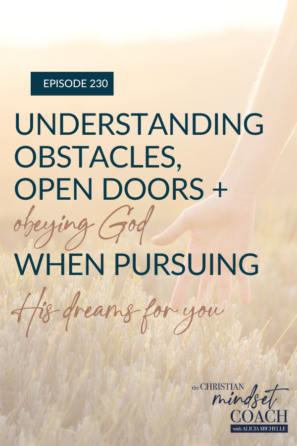Today I am sharing insights to help you overcome common obstacles in pursuing your God-sized dreams. If you are looking for support in goal planning, make sure to sign up for the virtual Goal Setting Workshop where I will help you go for your dreams!