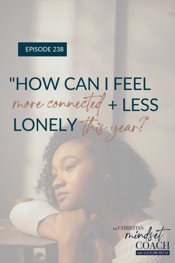 Are you tired of feeling lonely? Unfortunately, loneliness is at an all-time high having an impact on our physical, spiritual, and emotional health. Join me as I explore the loneliness epidemic and how finding connection in community is more important now than ever. If you need encouragement from a group of like-minded women, I invite you to apply for the “Onward + Upward” Group Coaching Experience. I created this program to help women with goal setting so that they can make the changes they want for God's glory.
